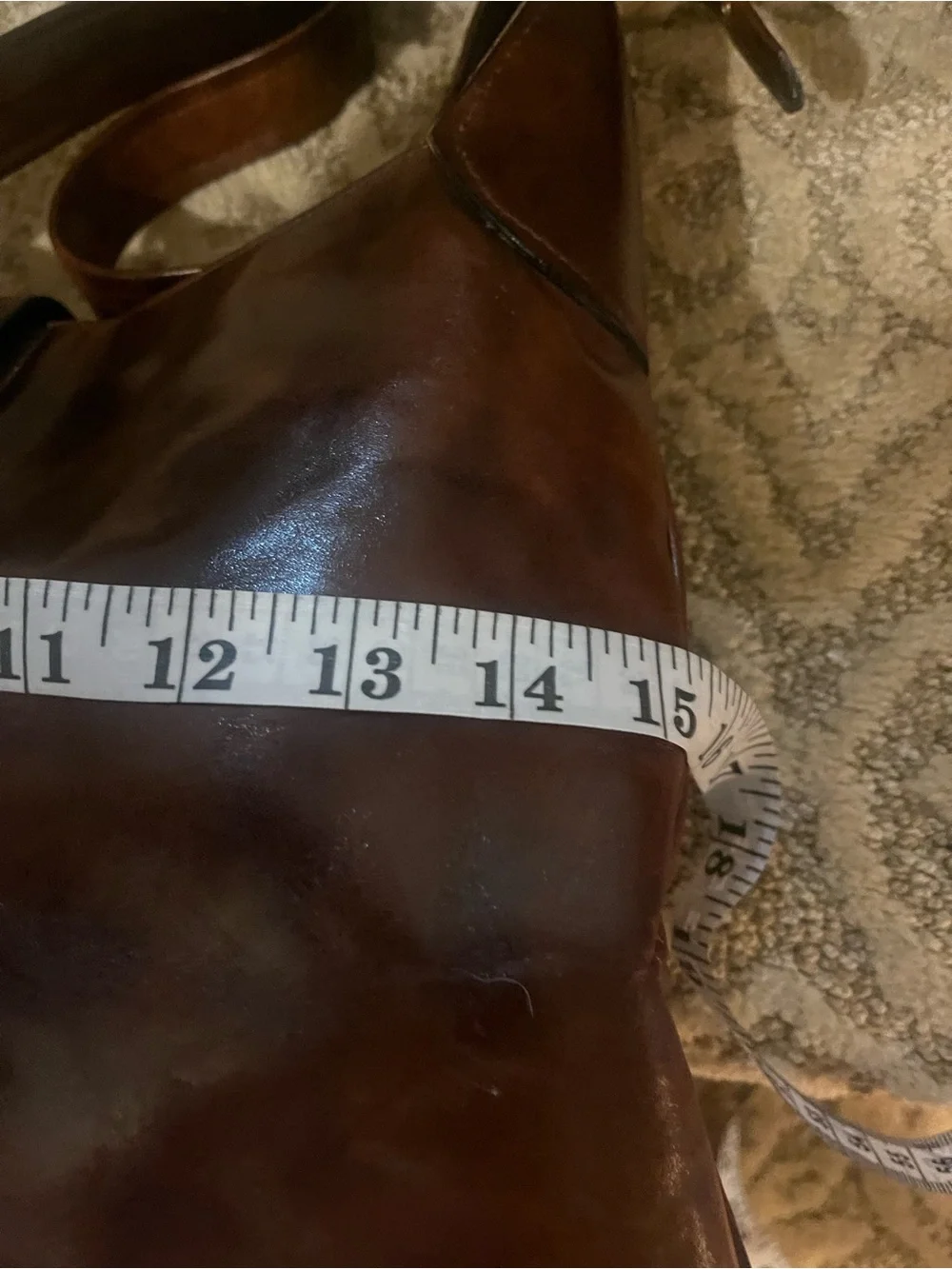 Riviera Dark Brown Leather Hobo with Red and Green Stripe & Gold Accent